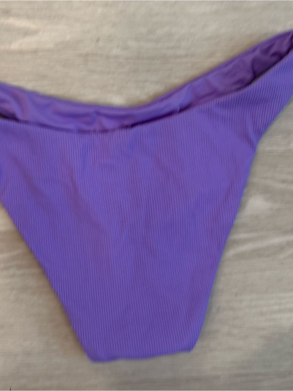 Women's Purple Ribbed Bikini Bottom - Picture 2 of 2